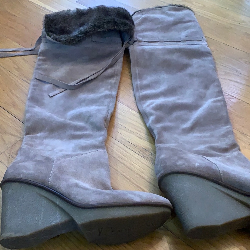 Tall suede boots